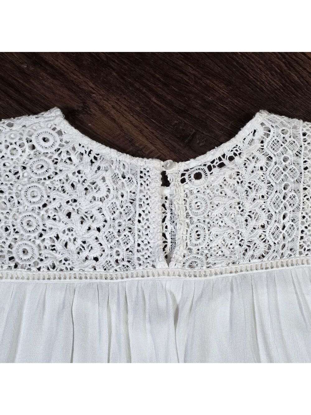 Paraphrase White Crochet Lace T-Shirt Blouse - Picture 6 of 8